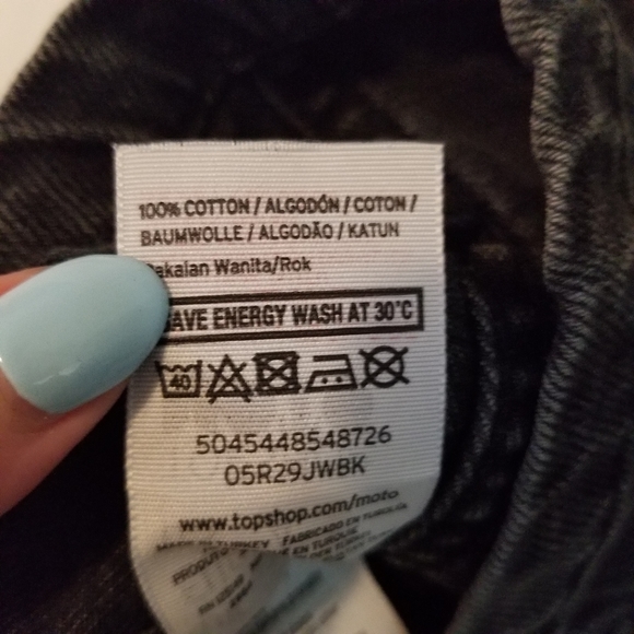 TopShop Moto Black Denim Mini Skirt - Picture 4 of 6